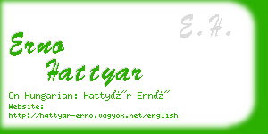 erno hattyar business card